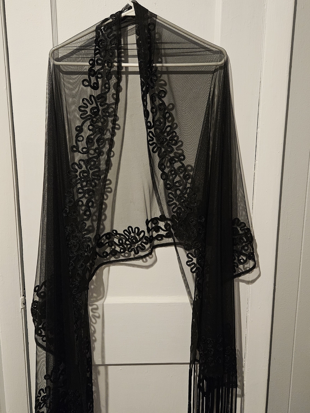 Black Lace Sheer Scarf